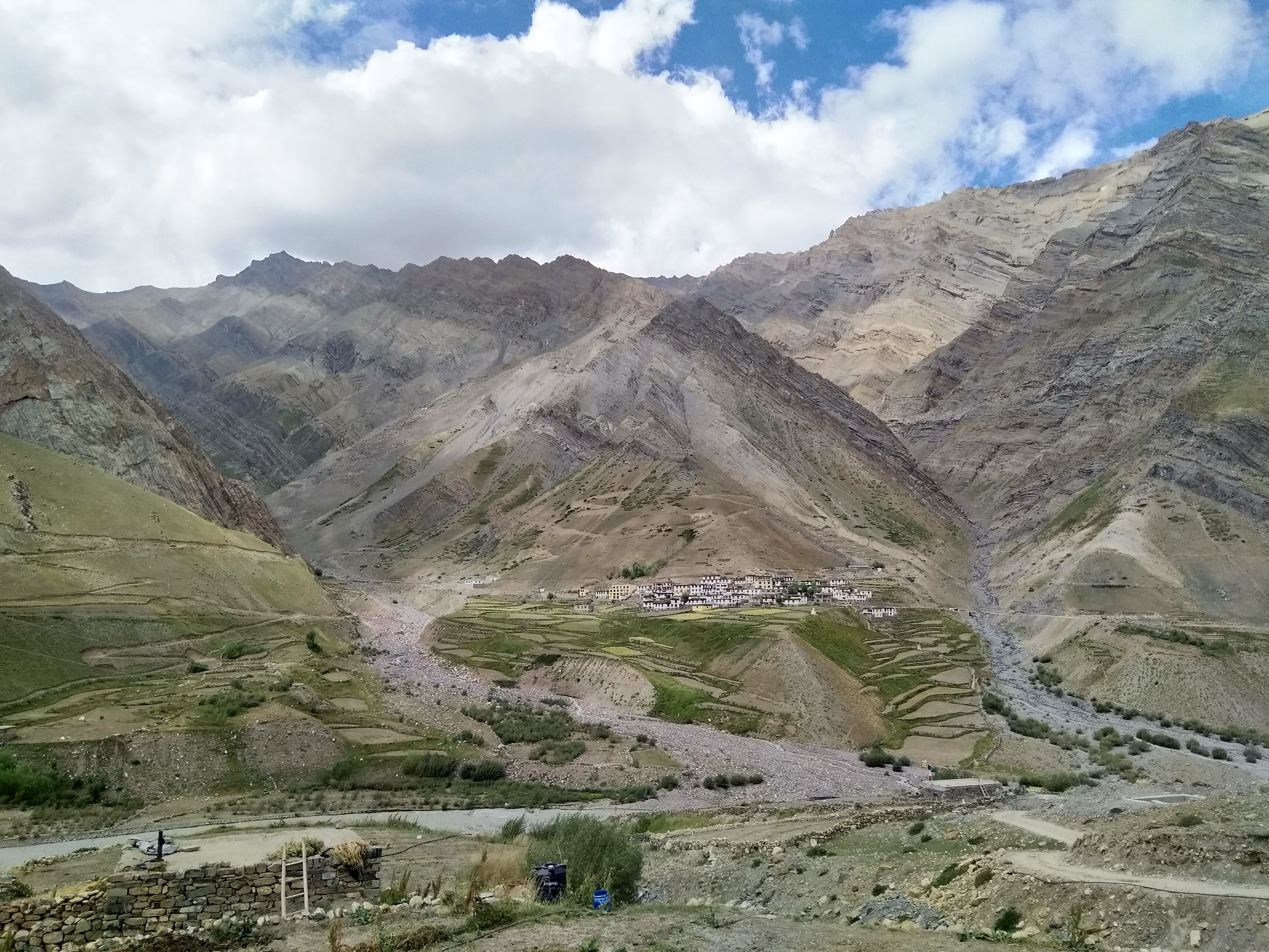 the Mudh village from kilometers away