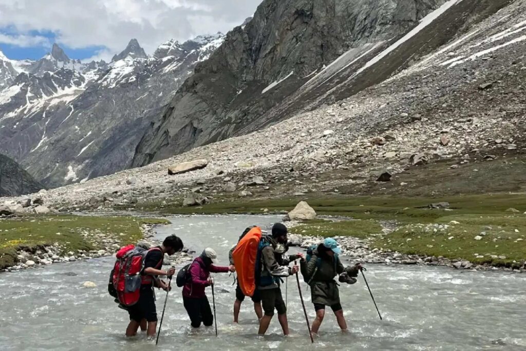 icy river crossing at sheagoru