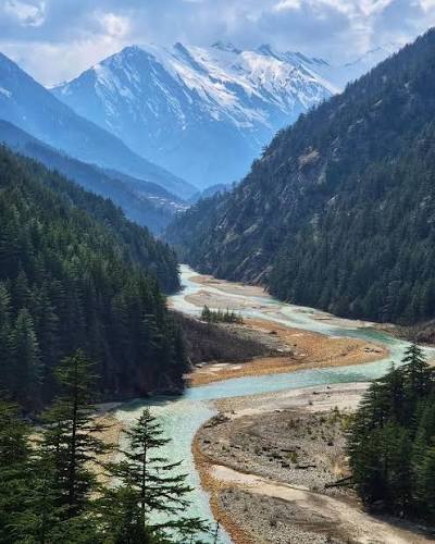 Bhagirathi River flowing through Gangotri Valley