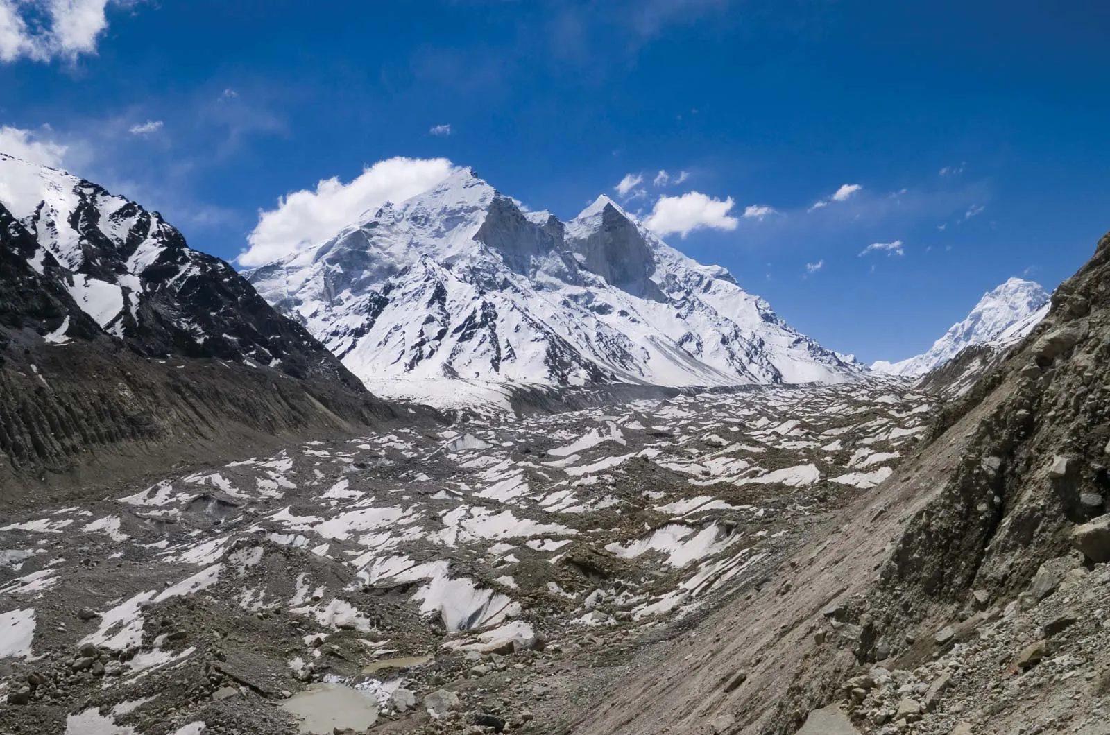 Gangotri Glacier with visible crevasses