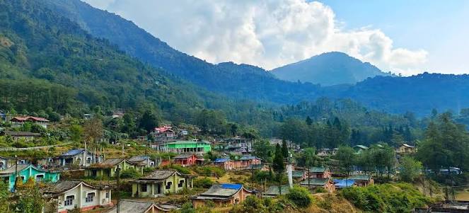 Yuksom village in West Sikkim, the starting point of the Goechala Trek