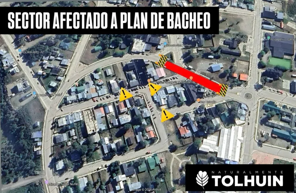 Cortes y desvíos de tránsito por trabajos viales en Tolhuin