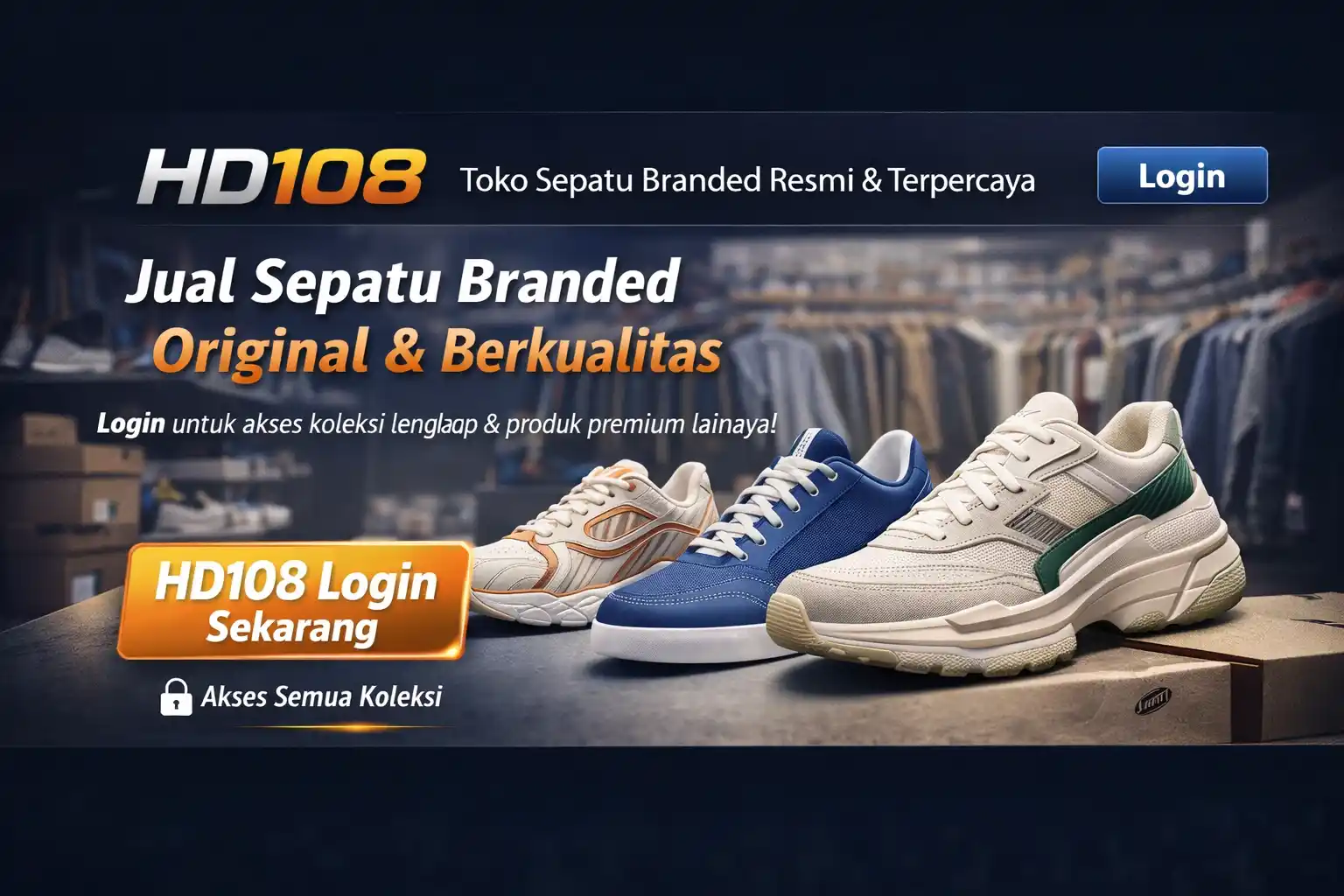 HD108 Toko Sepatu Branded Resmi & Terpercaya | Login