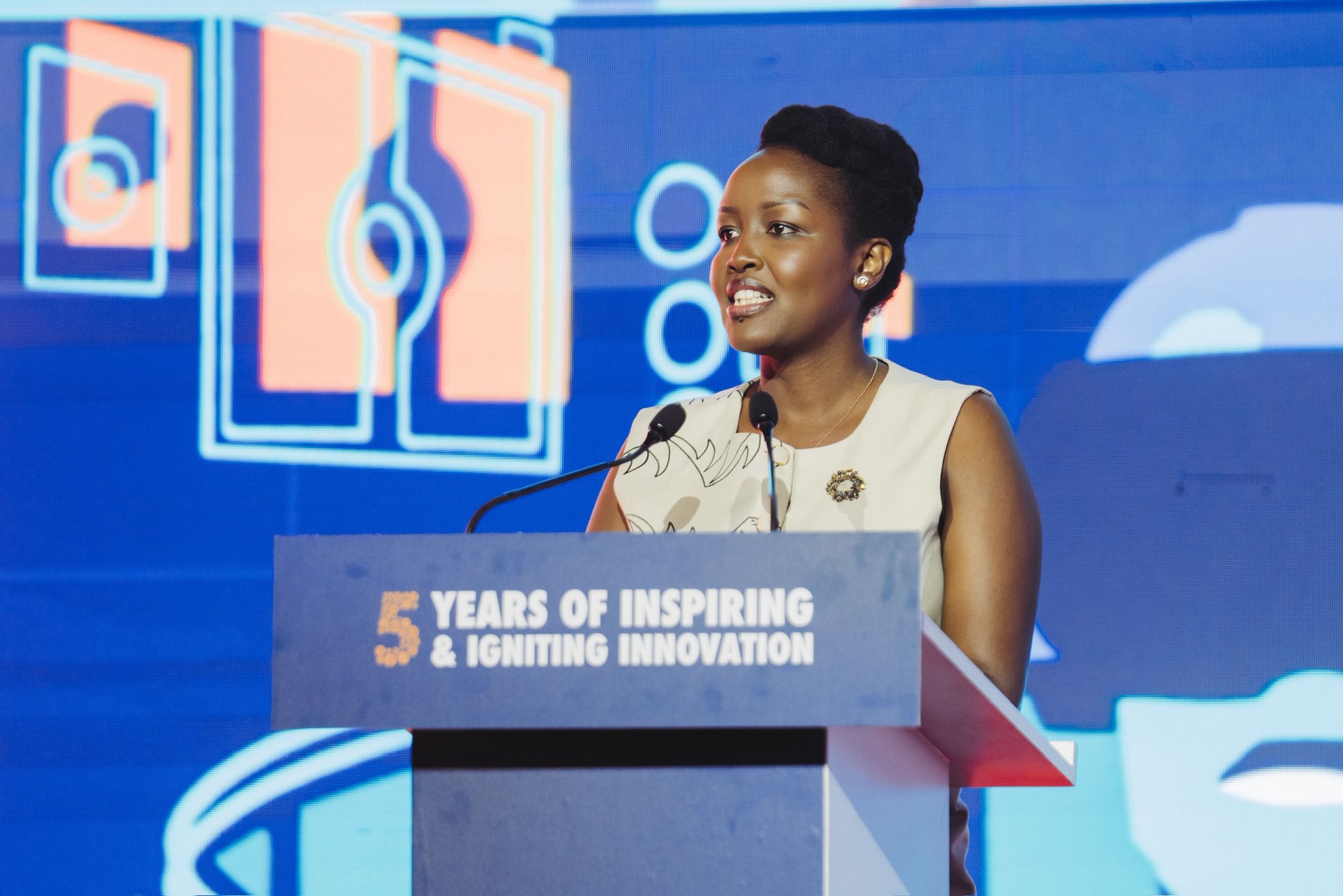 Minister Ingabire Paula delivering remarks