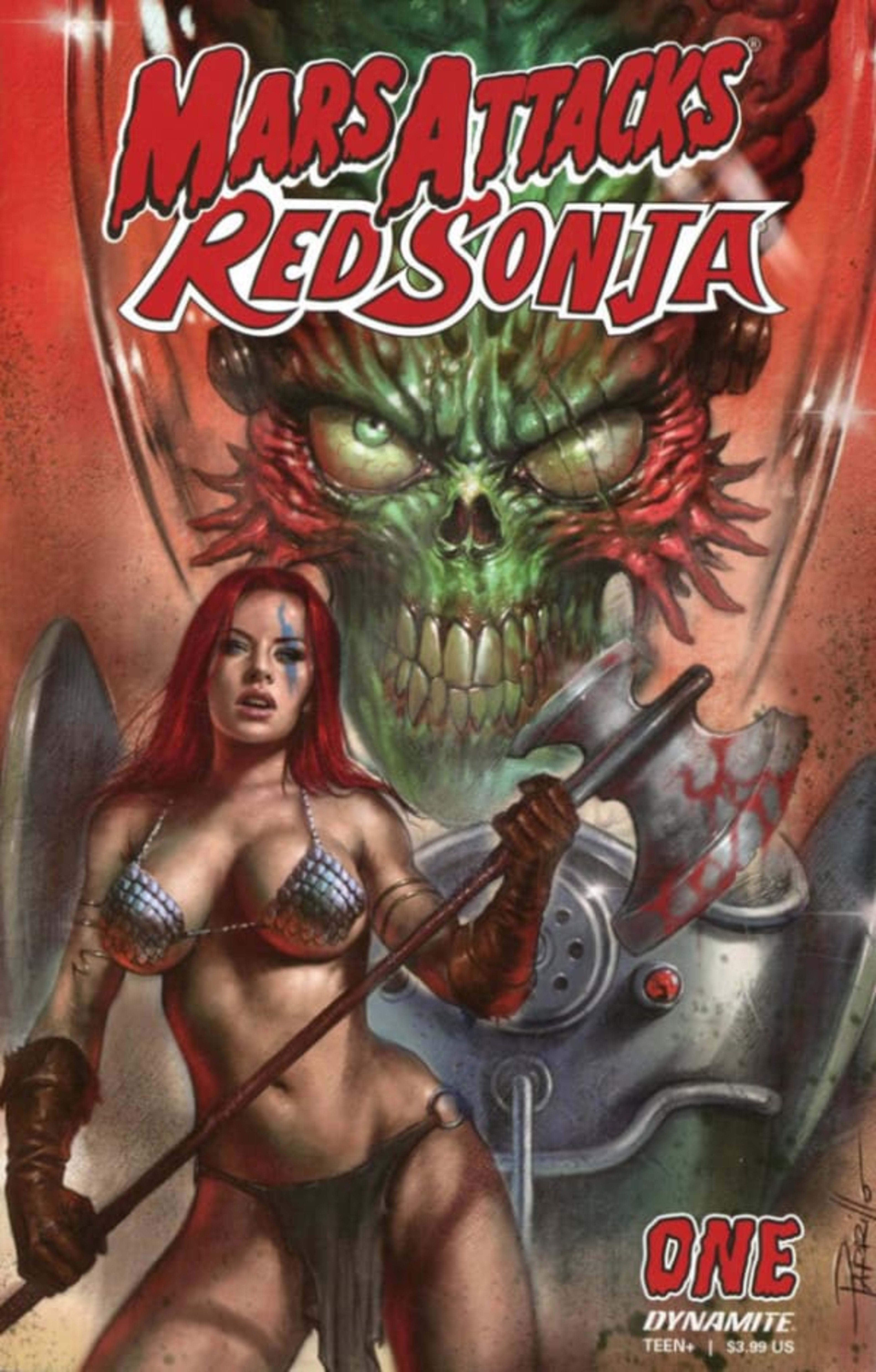 Mars Attacks/Red Sonja cover — © Dynamite Entertainment