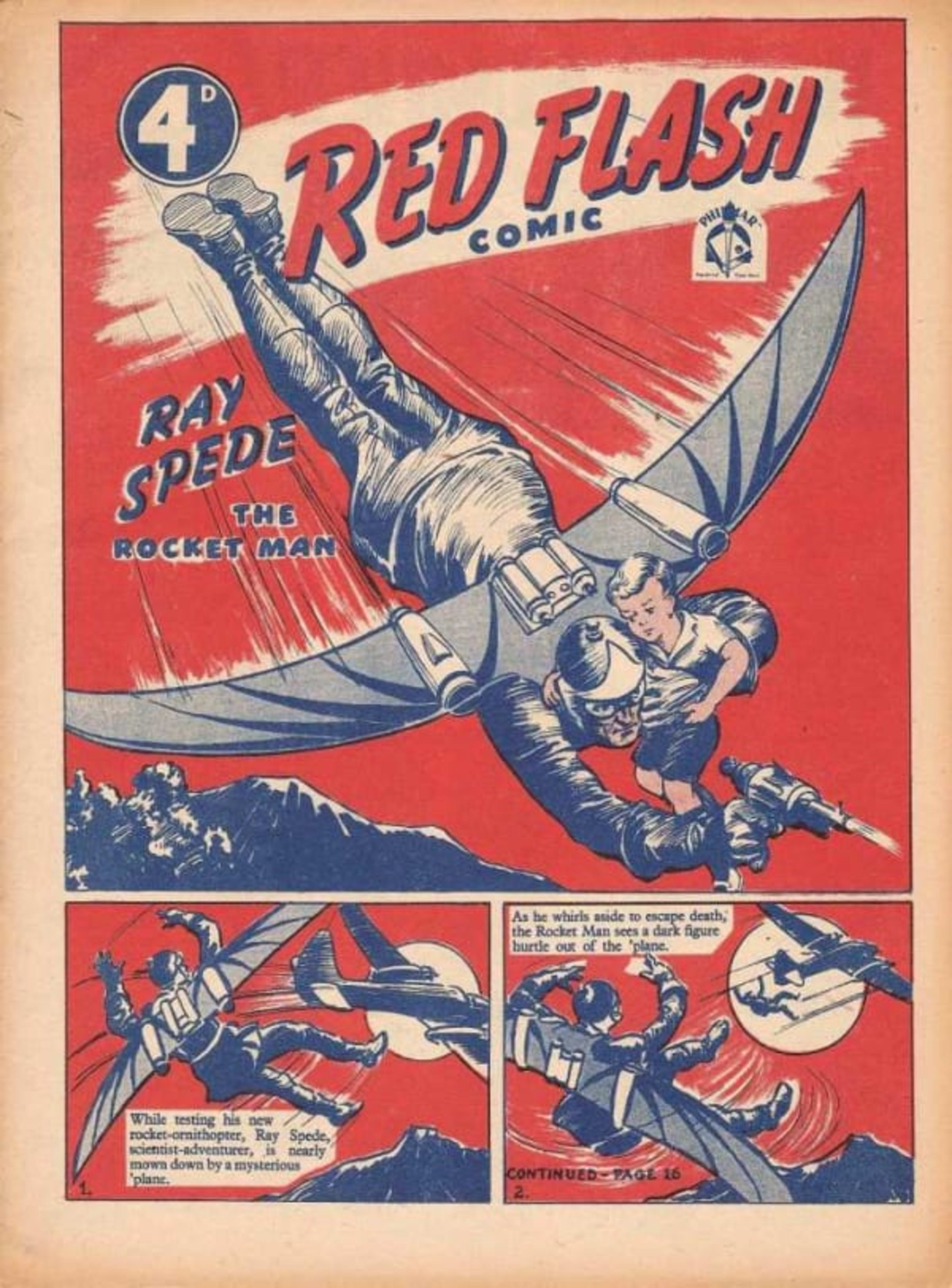 Red Flash Comic cover — © Marx; Philmar; P.M. Productions; Amex; Bairns