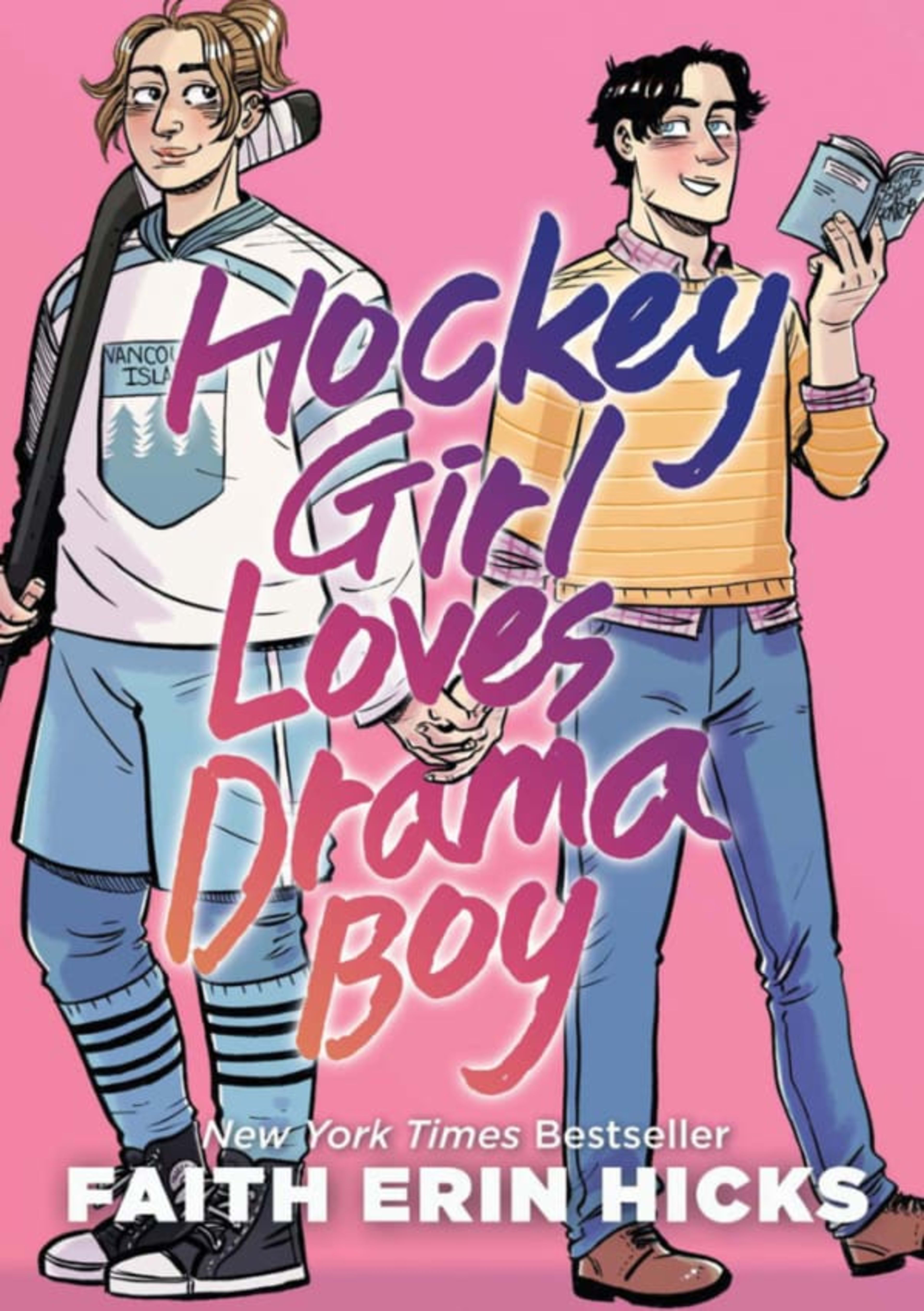 Hockey Girl Loves Drama Boy cover — © First Second Books
