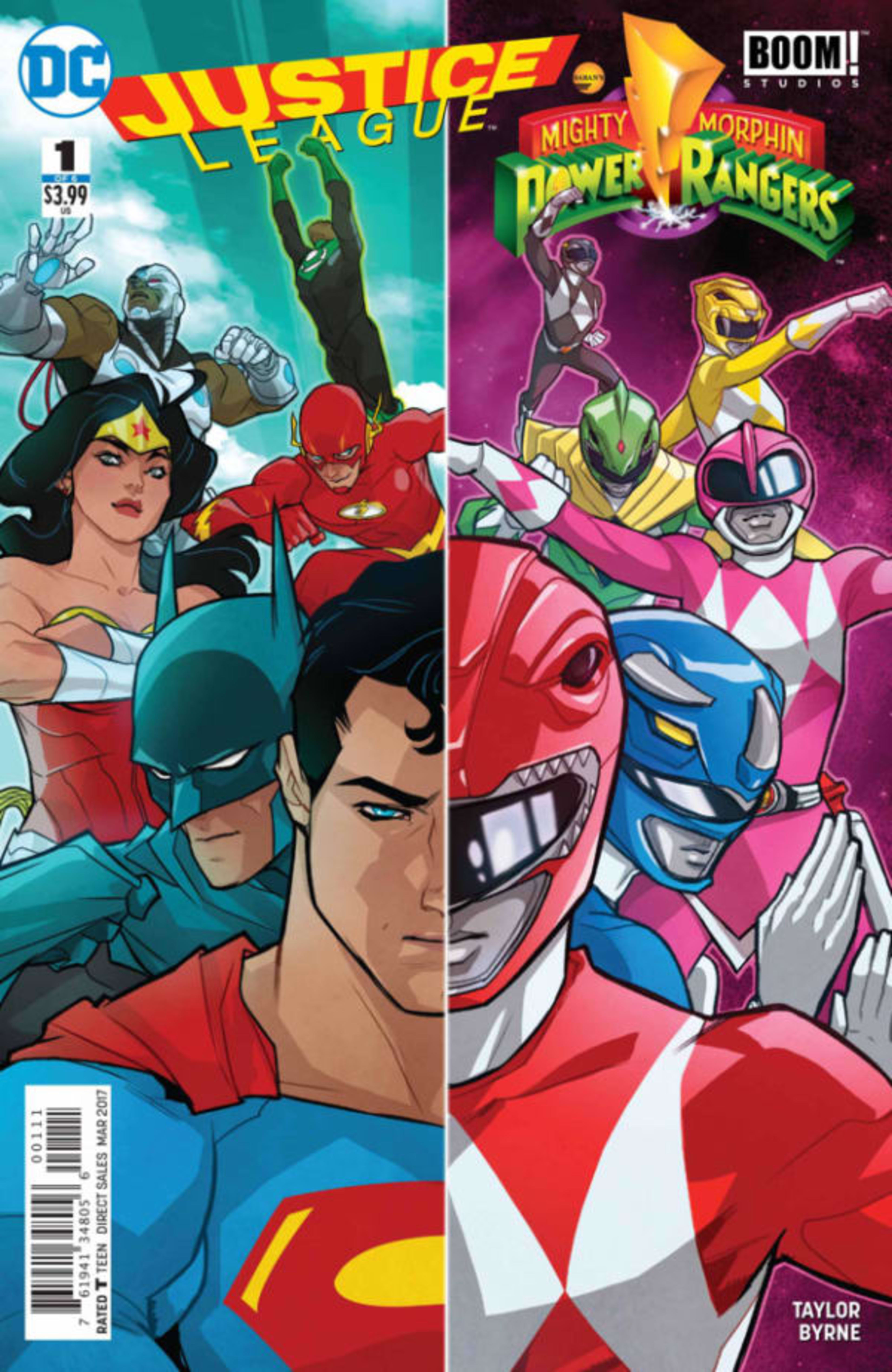 Justice League/Power Rangers cover — © DC Comics