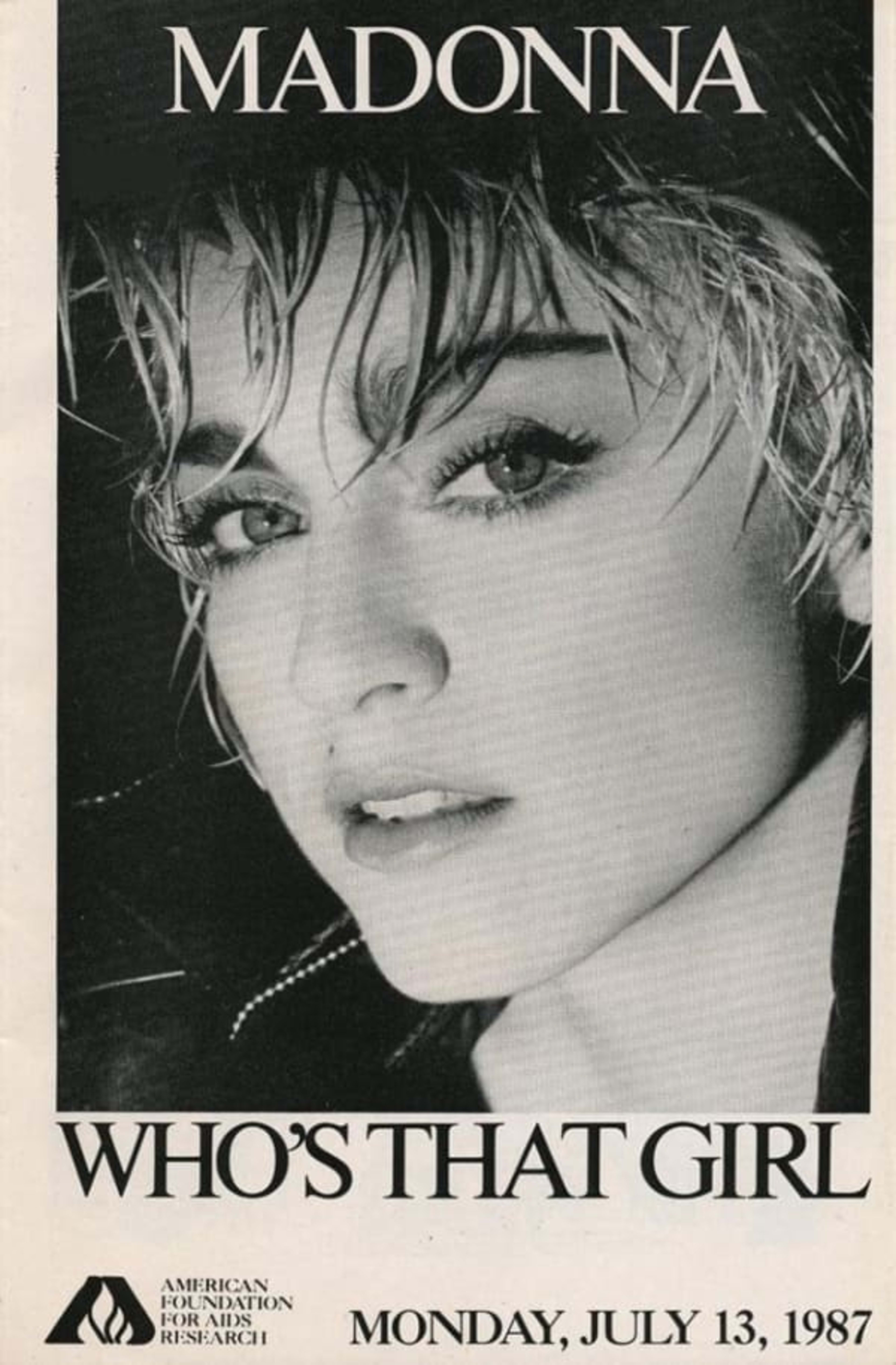 Madonna: Who's That Girl cover — © American Foundation for AIDS Research