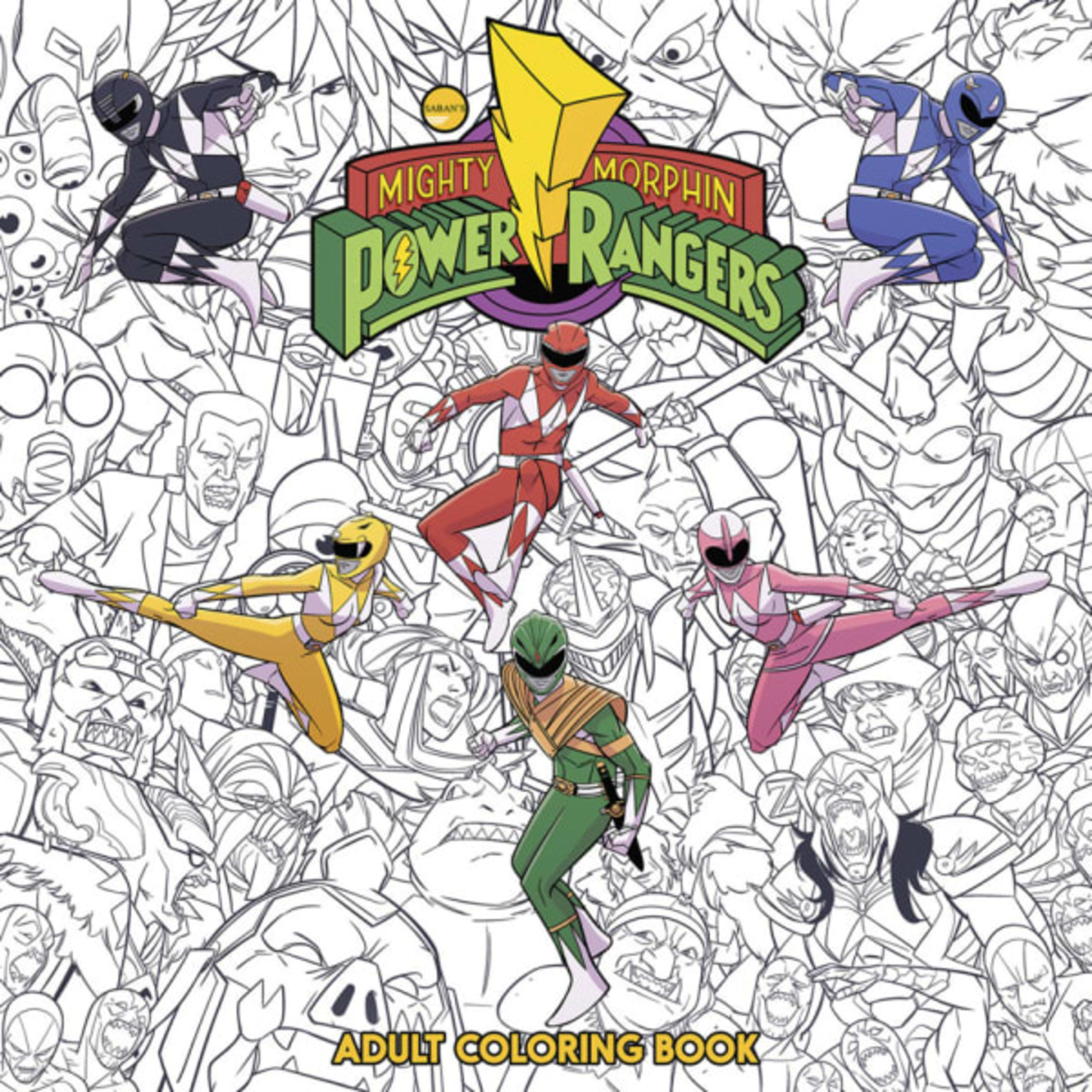 Mighty Morphin Power Rangers Adult Coloring Book cover — © Boom! Studios