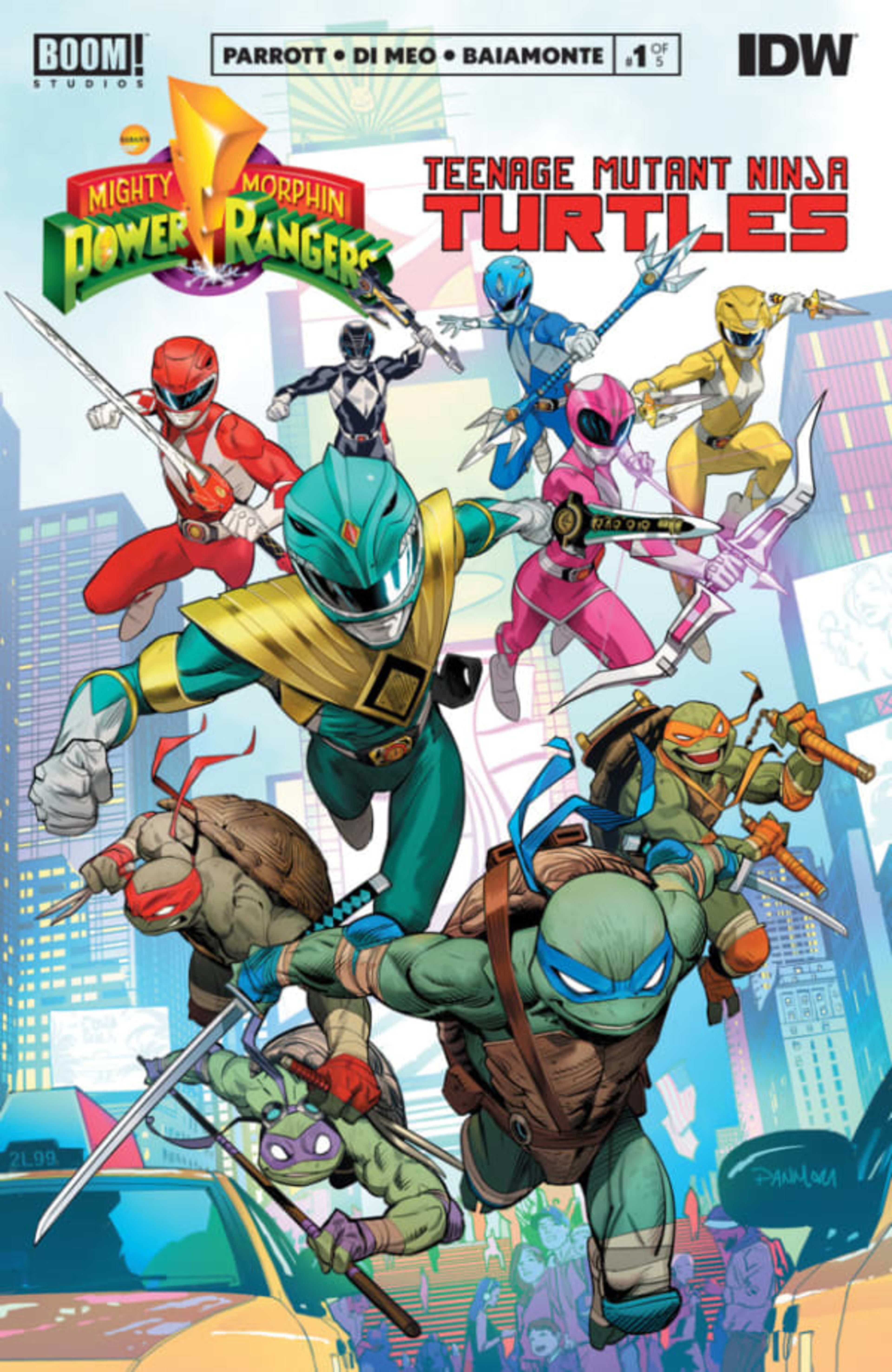 Mighty Morphin Power Rangers/Teenage Mutant Ninja Turtles cover — © Boom! Studios