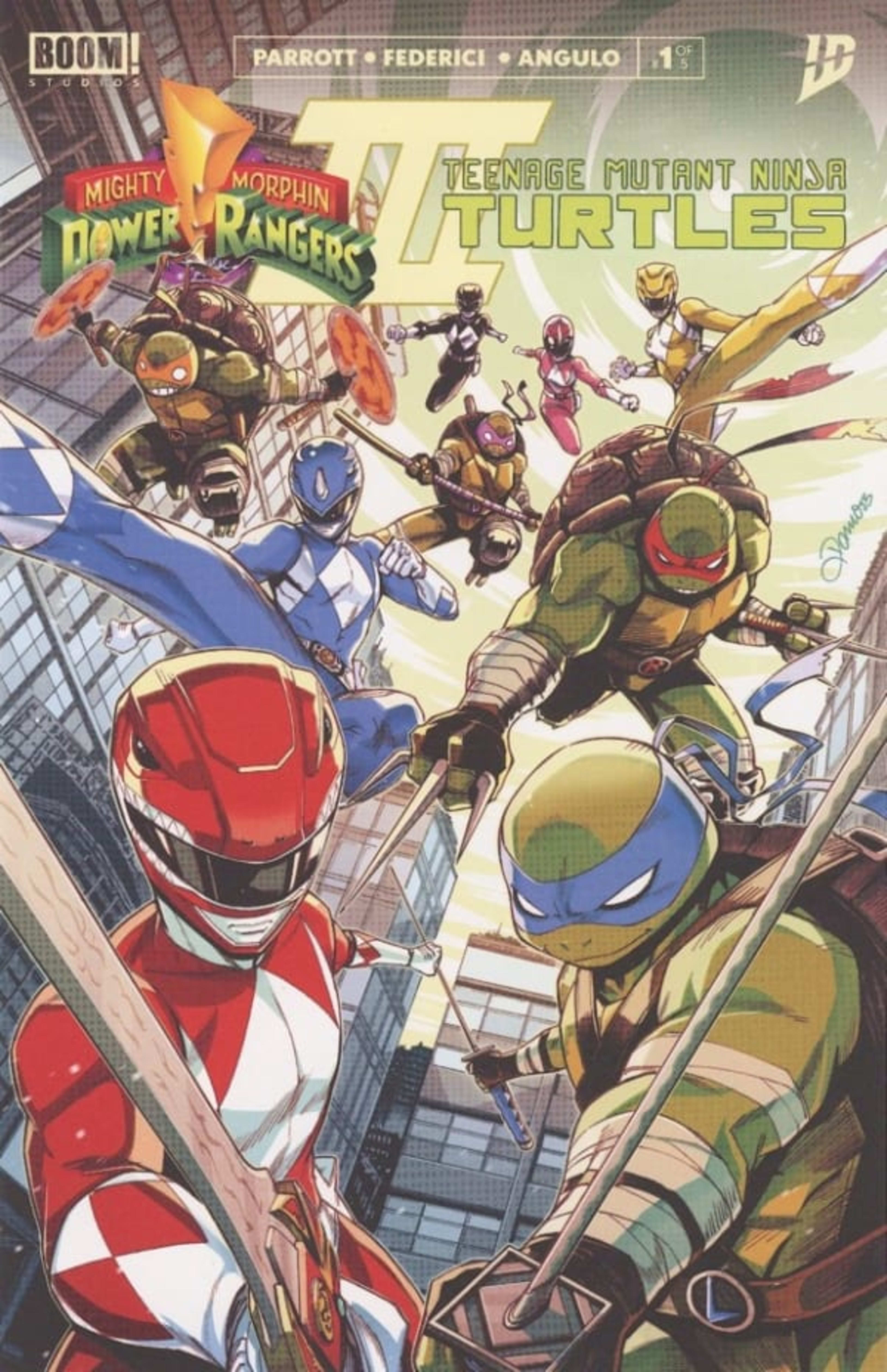 Mighty Morphin Power Rangers/Teenage Mutant Ninja Turtles III cover — © Boom! Studios