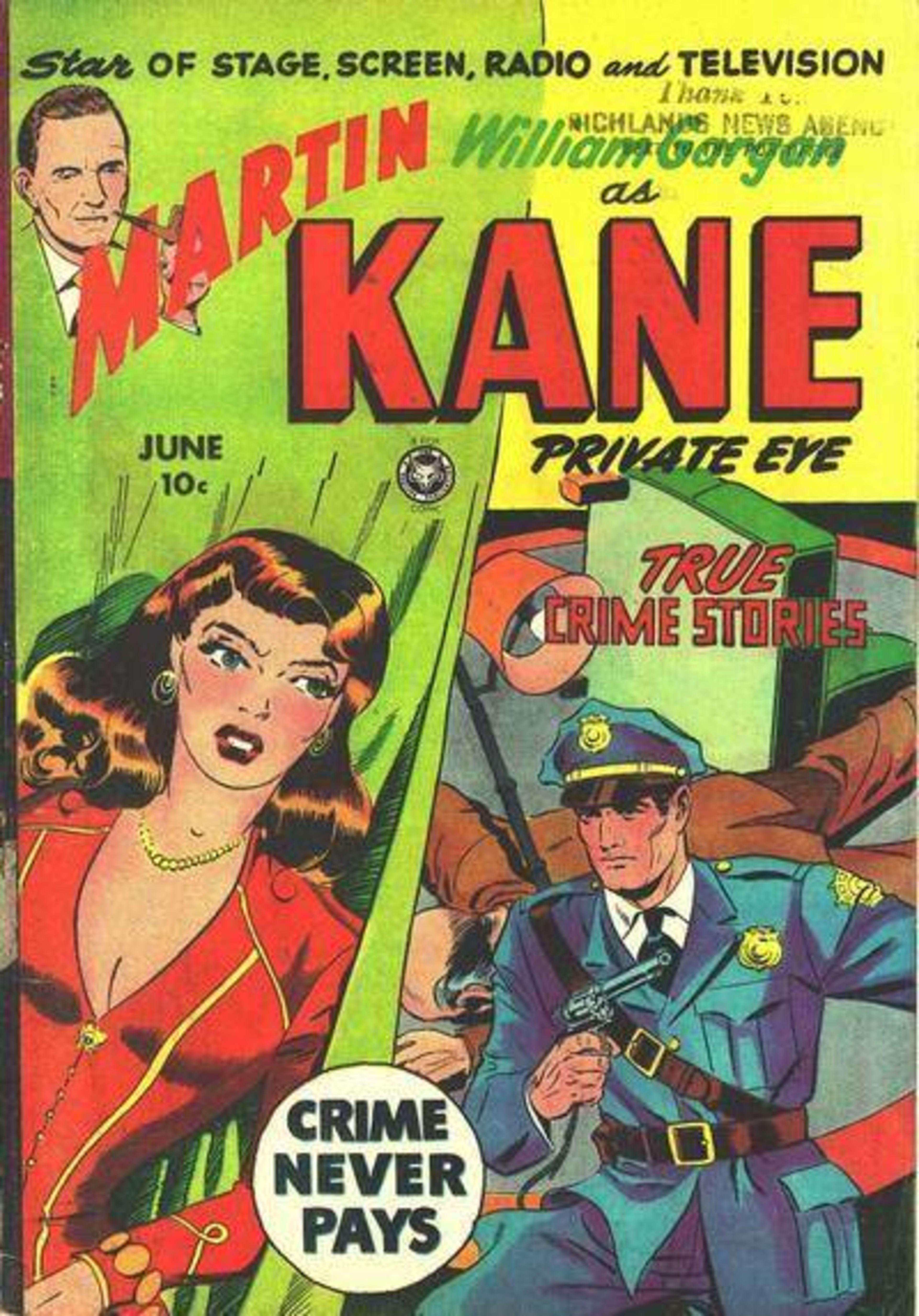 Martin Kane, Private Eye cover — © Fox Comics (US)