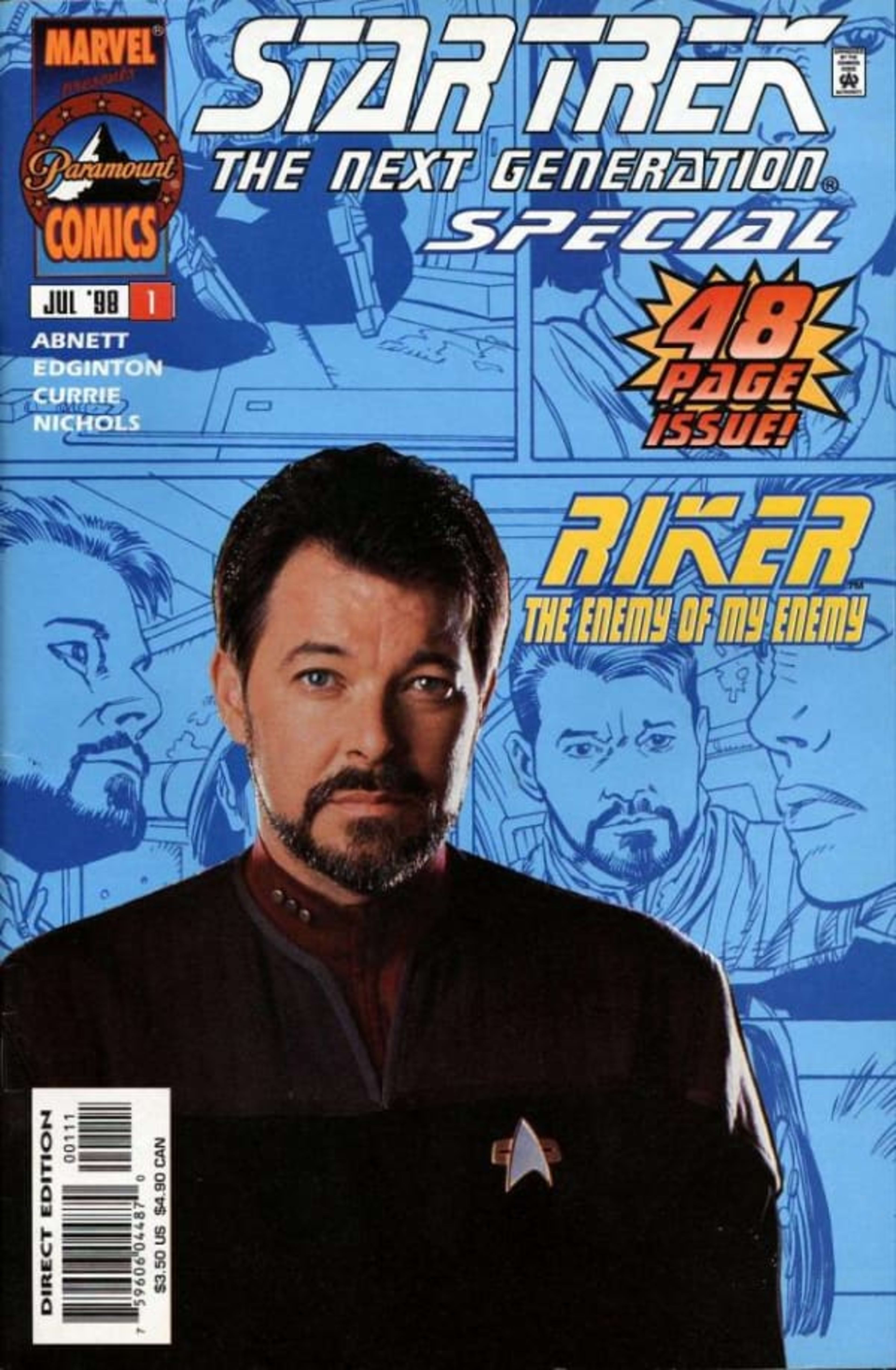 Star Trek: The Next Generation: Riker cover — © Marvel