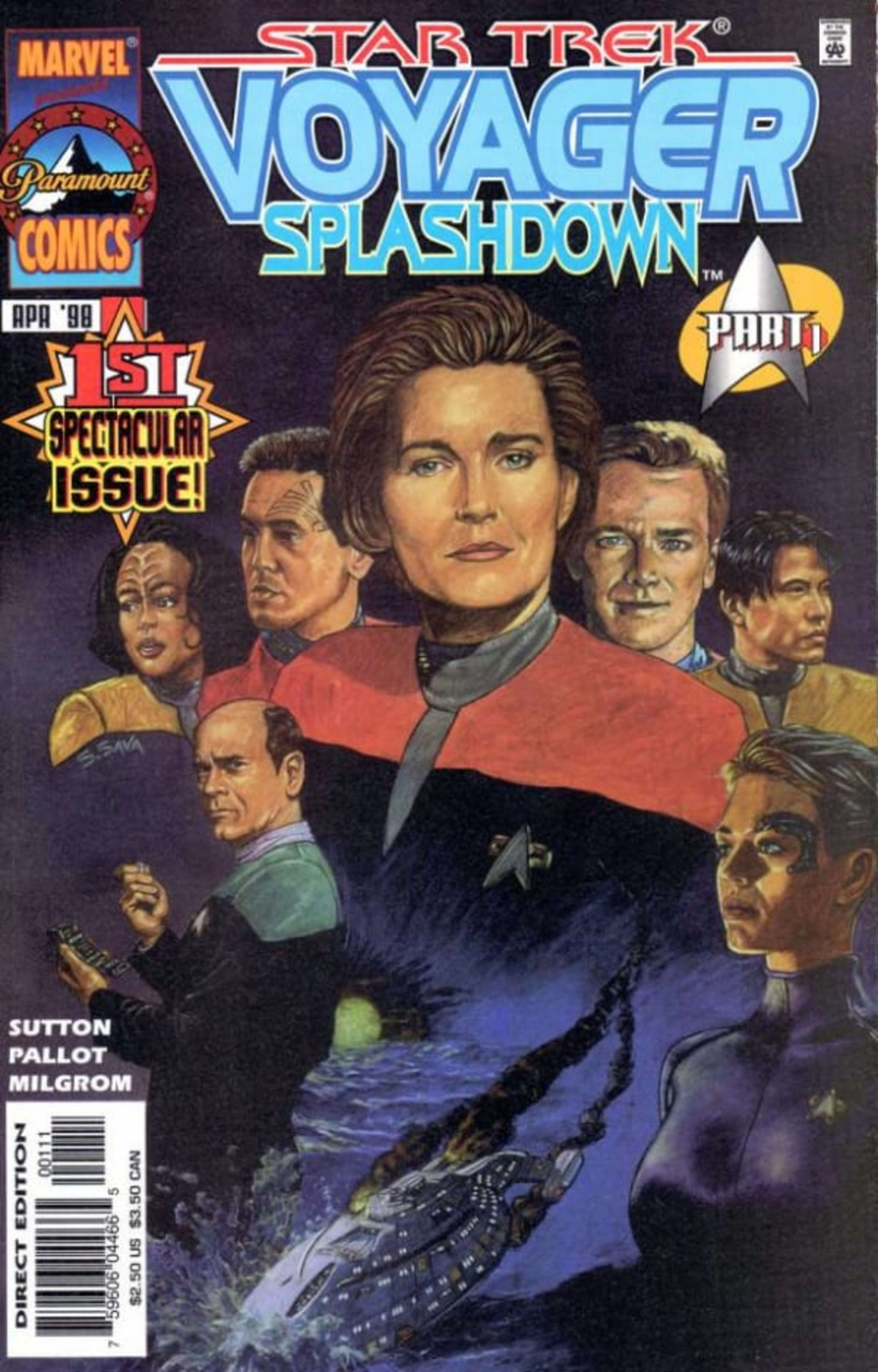 Star Trek: Voyager - Splashdown cover — © Marvel