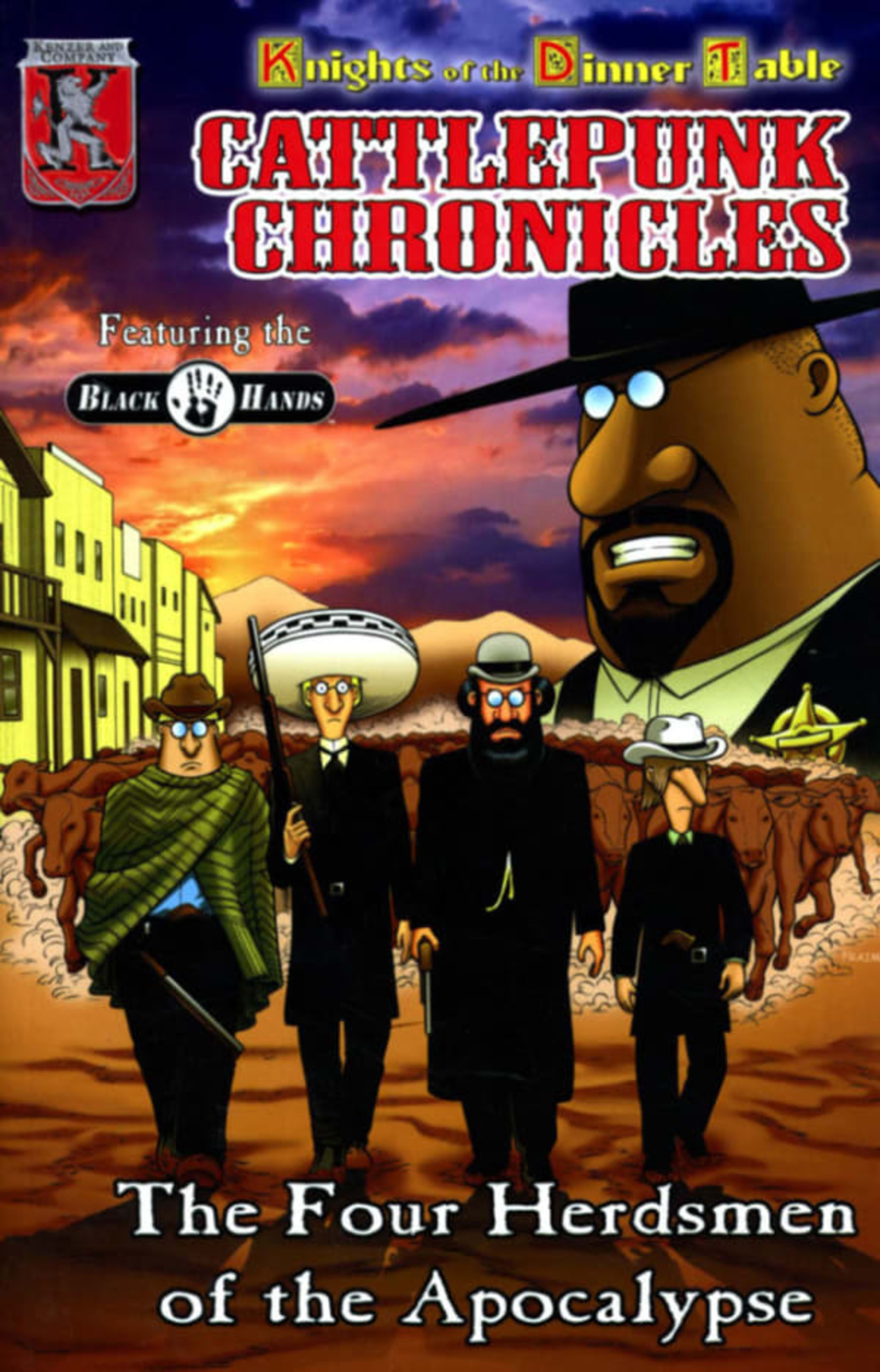 Knights of the Dinner Table: The Cattlepunk Chronicles: The Four Herdsmen of the Apocalypse cover — © Kenzer and Company