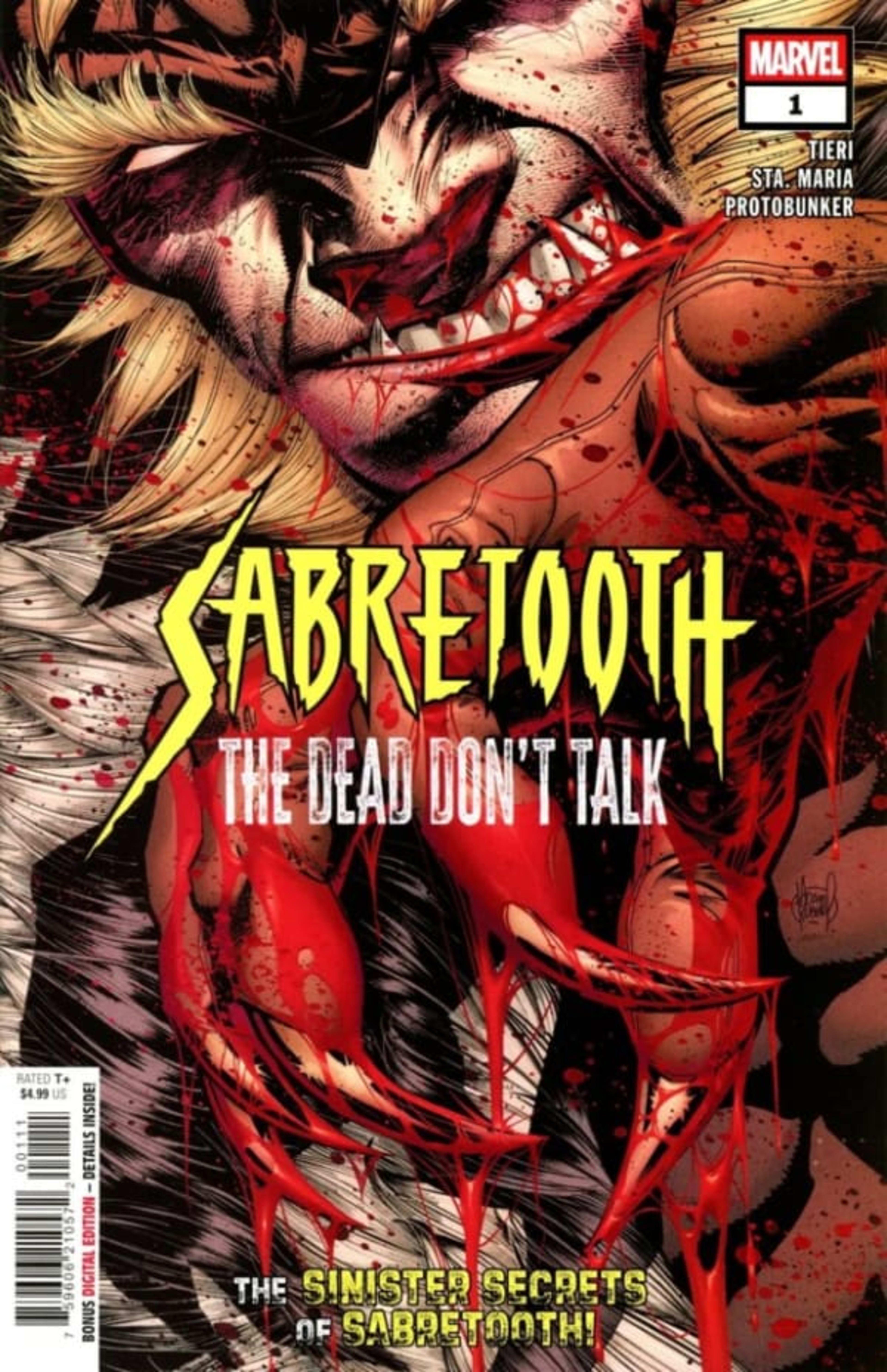 Sabretooth: The Dead Don't Talk cover — © Marvel