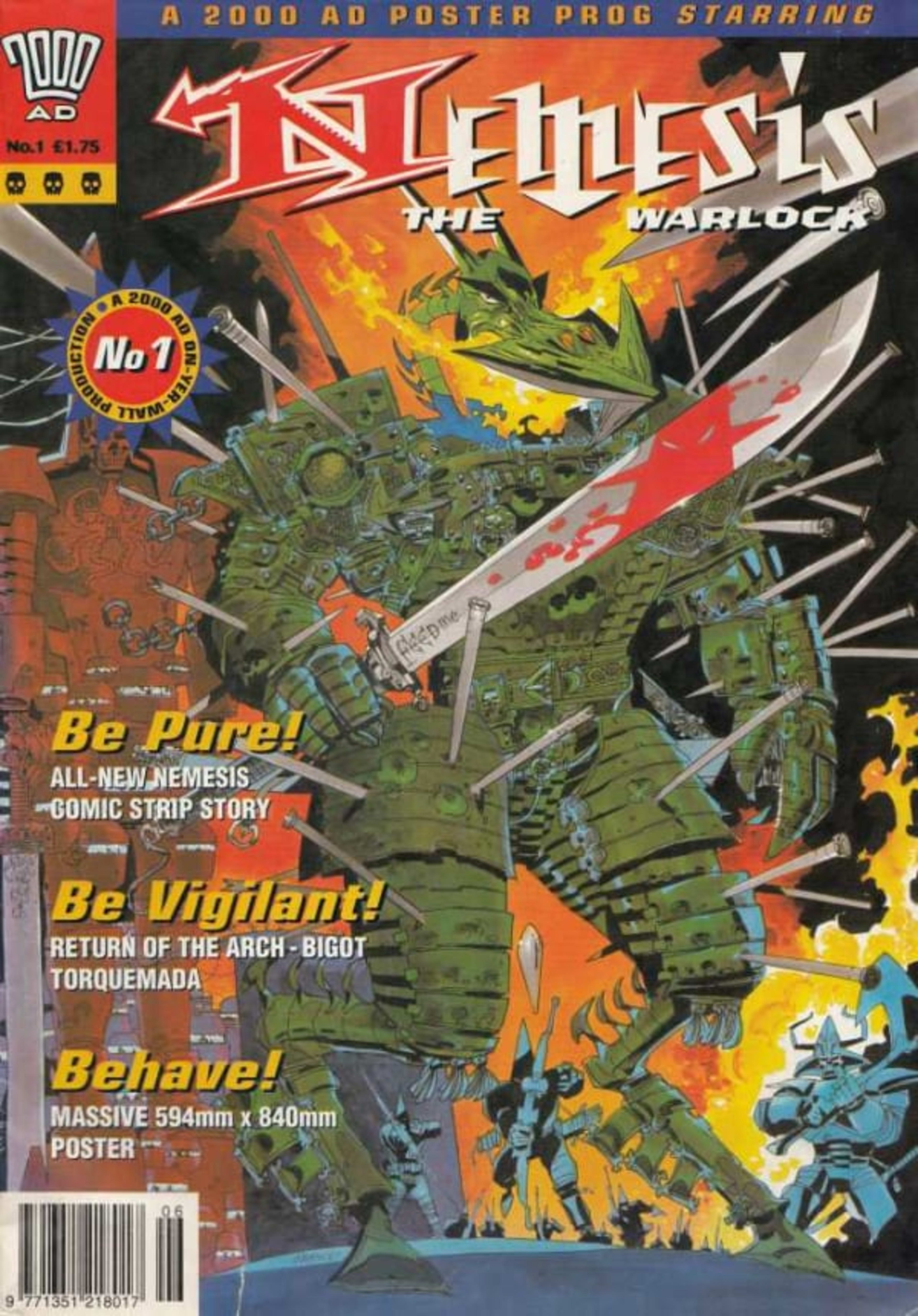 Nemesis the Warlock poster prog cover — © Fleetway