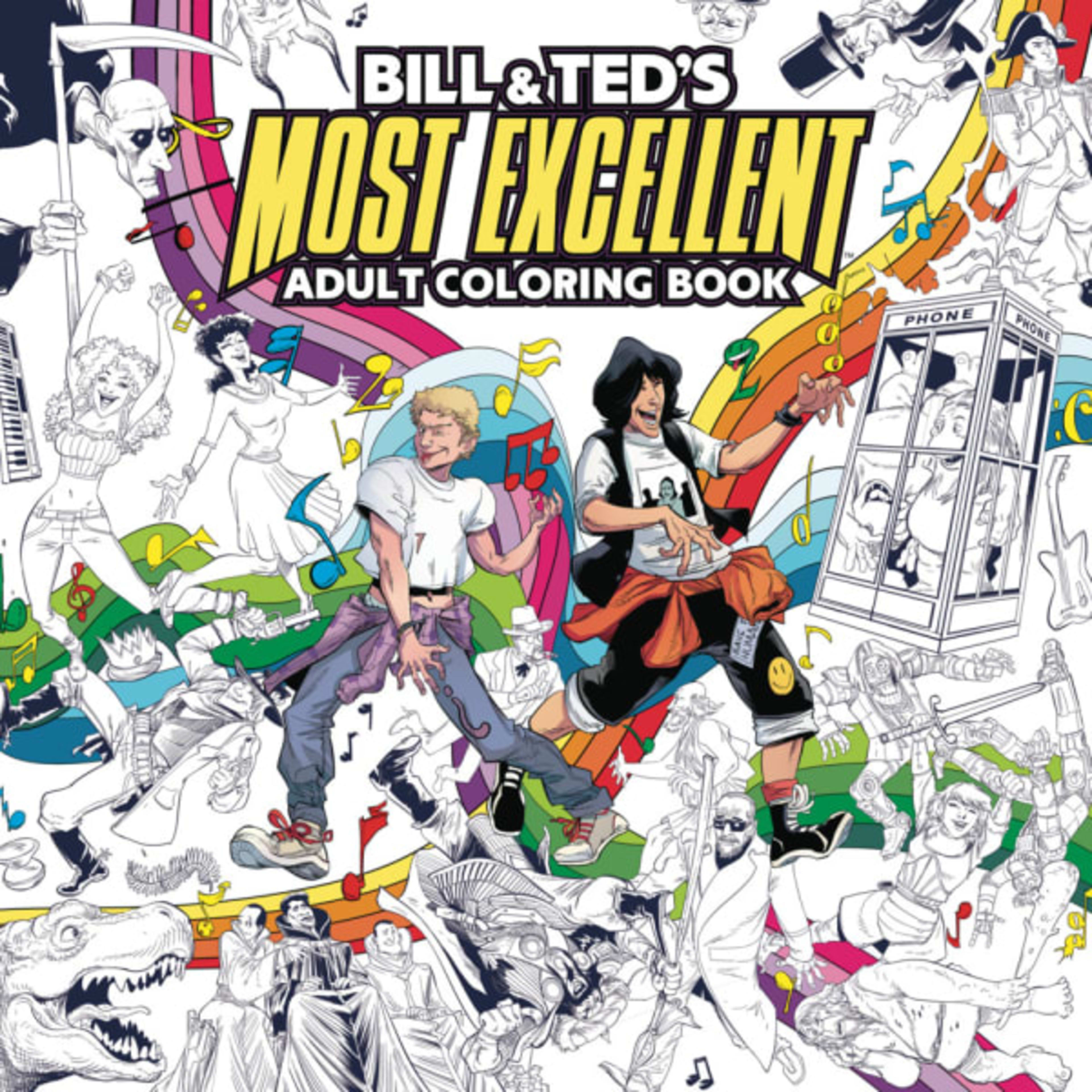 Bill & Ted's Most Excellent Adult Coloring Book cover — © Boom! Studios