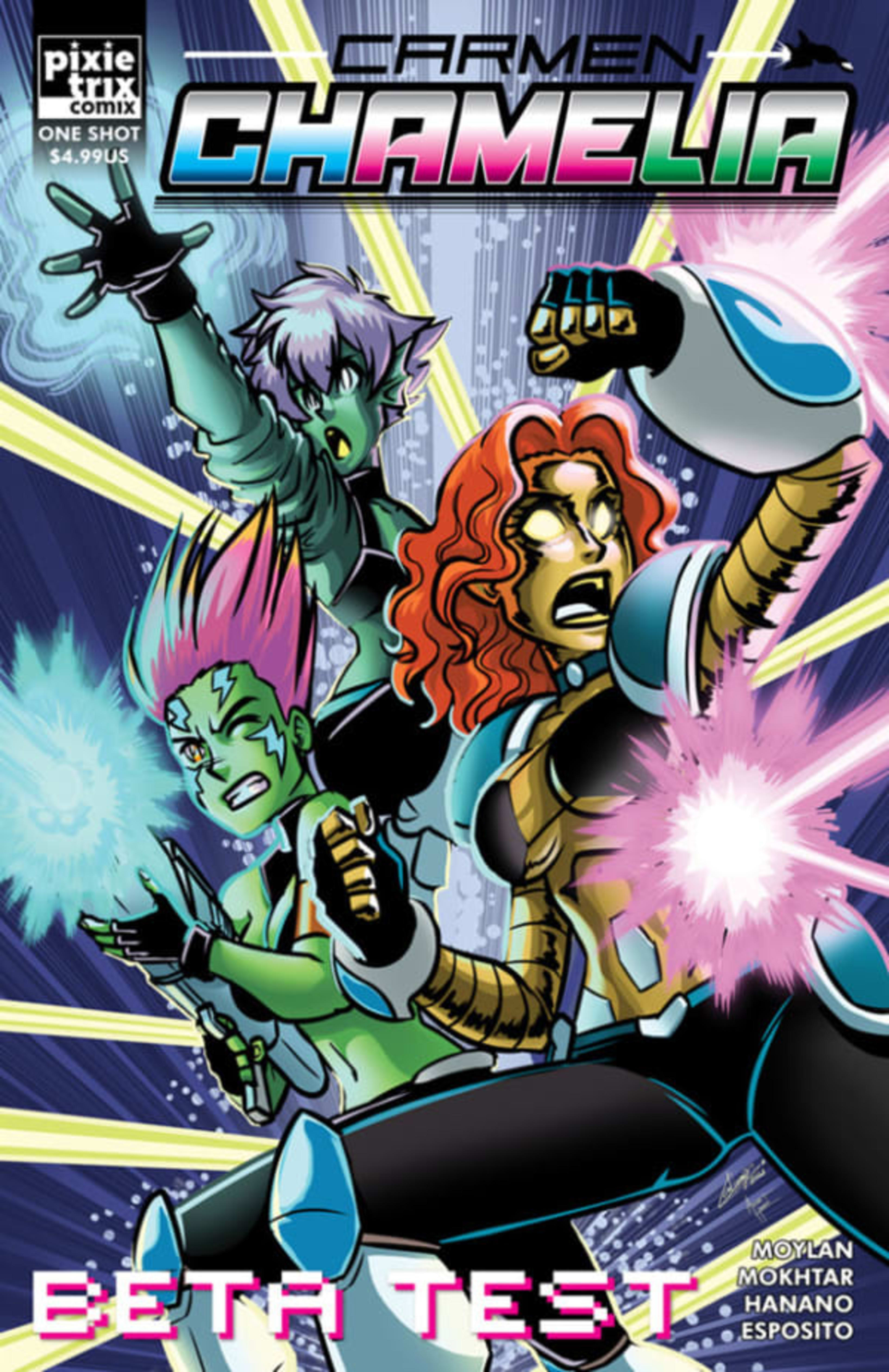 Carmen Chamelia: Beta Test cover — © Pixie Trix Comix