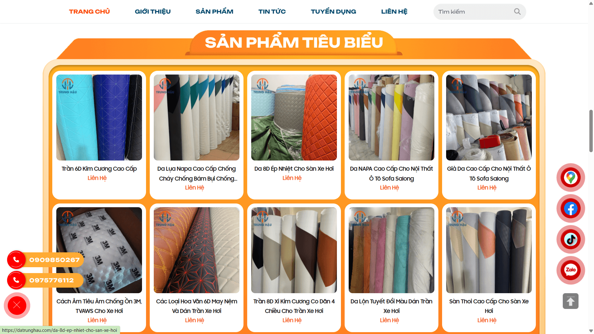 Da Trung Hau SEO optimized leather industry website