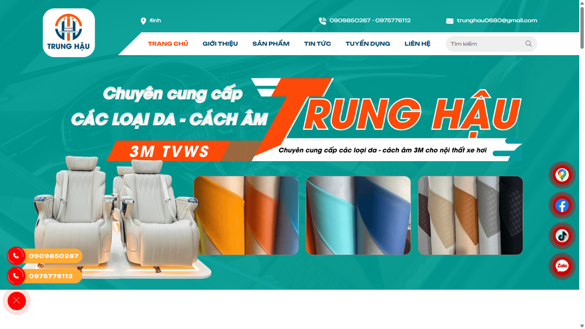 Da Trung Hau leather and industrial leather supplier website