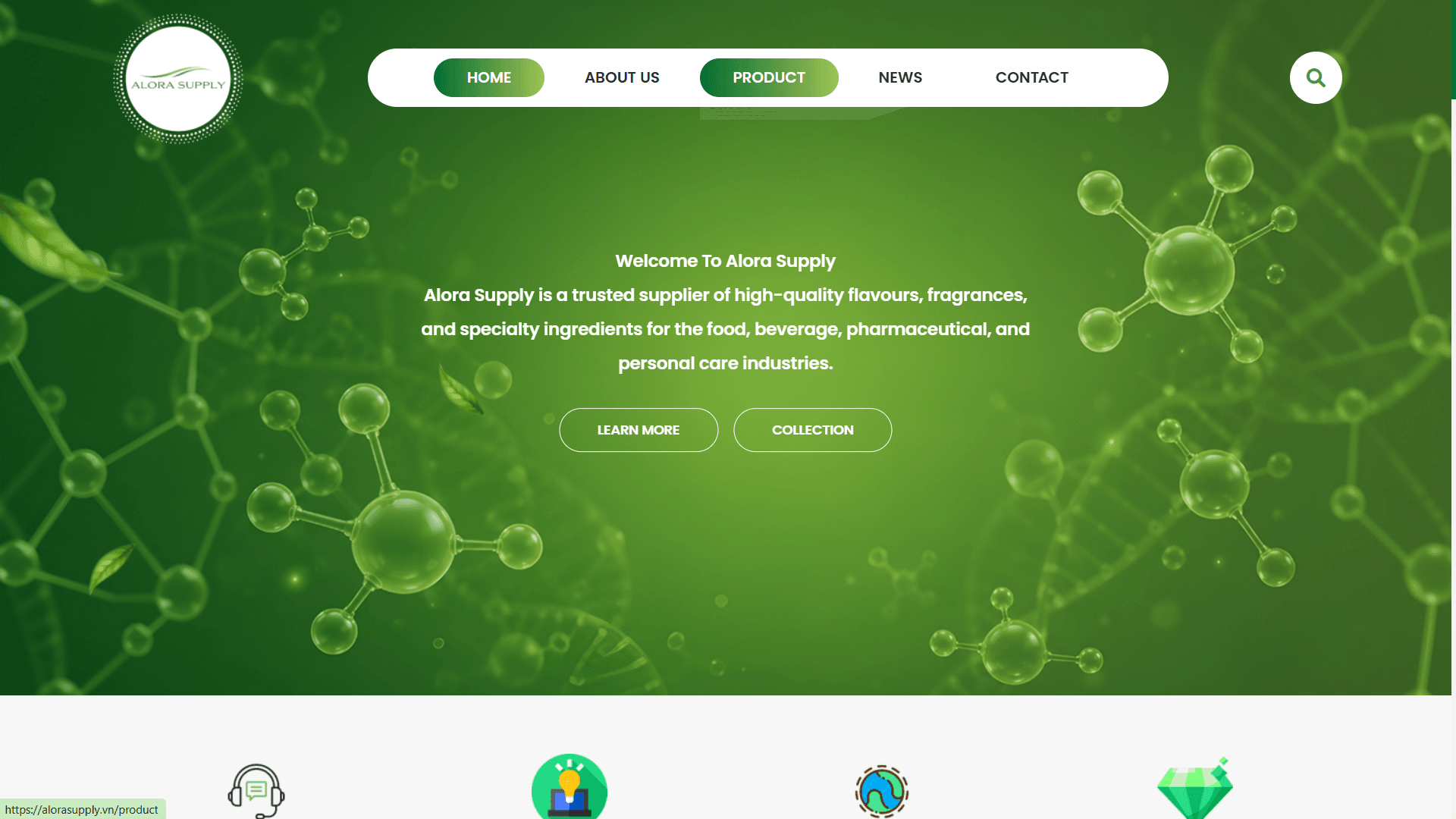Alora Supply thiết kế website doanh nghiệp chuyên nghiệp