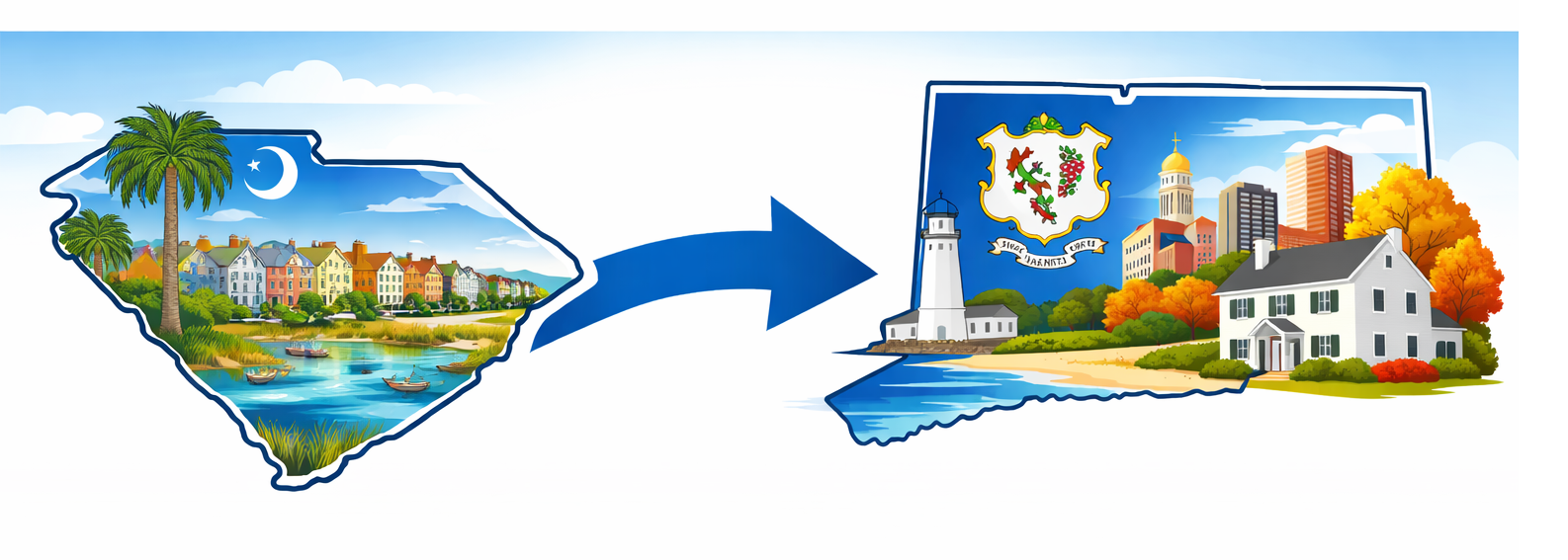 Moving from South Carolina to Connecticut relocation guide