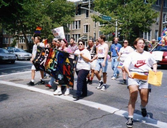 Nick Gilham at a Pride parade