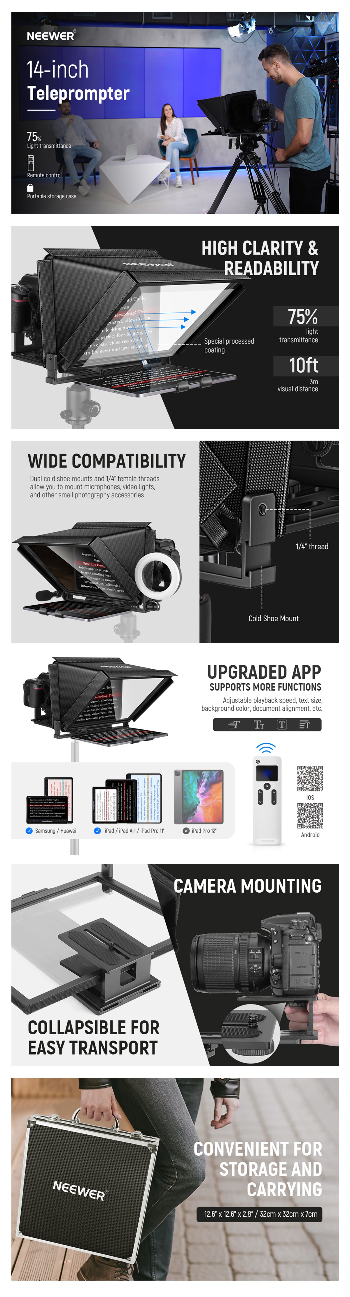 Buy NEEWER X12 Pro Remote Teleprompter in Dubai, Abu Dhabi, UAE