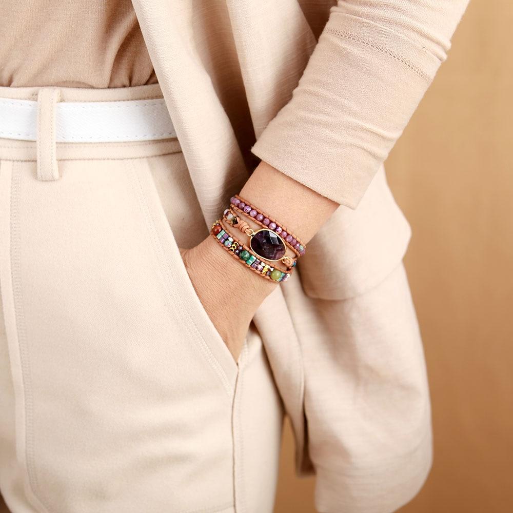 Fancy Art Amethyst wrap Bracelet