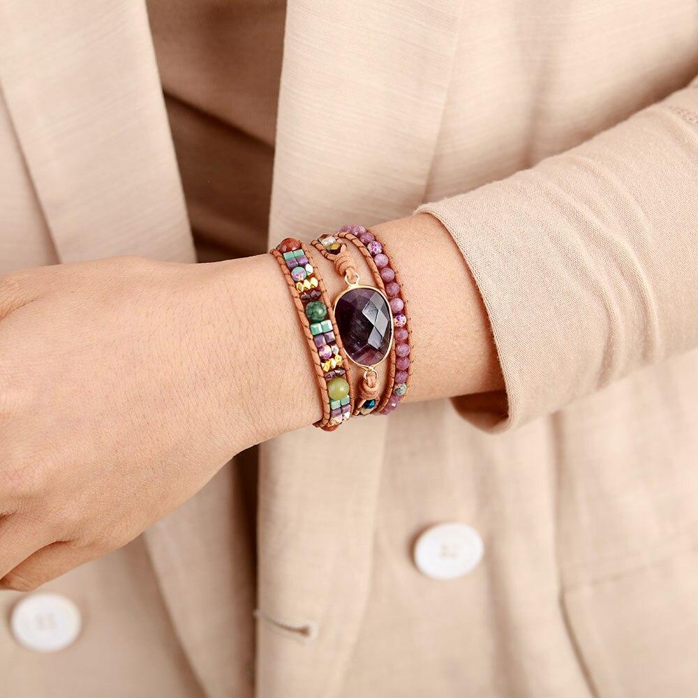 Fancy Art Amethyst wrap Bracelet