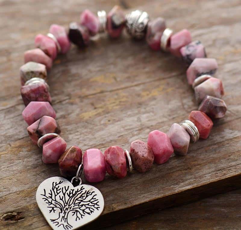 Nature's Heart Rhodonite Stretch Bracelet