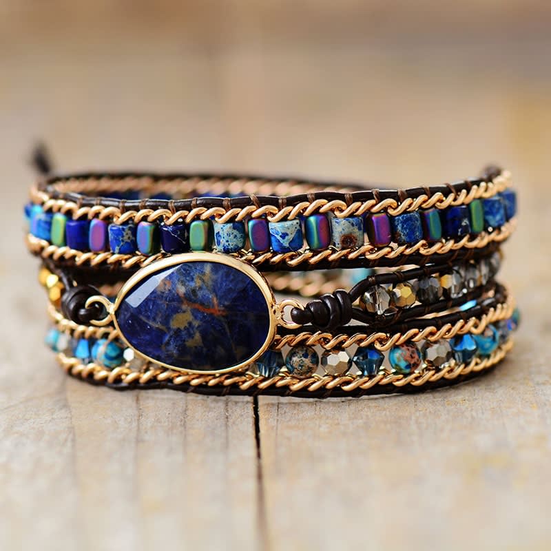 Winter Beauty Sodalite wrap bracelet