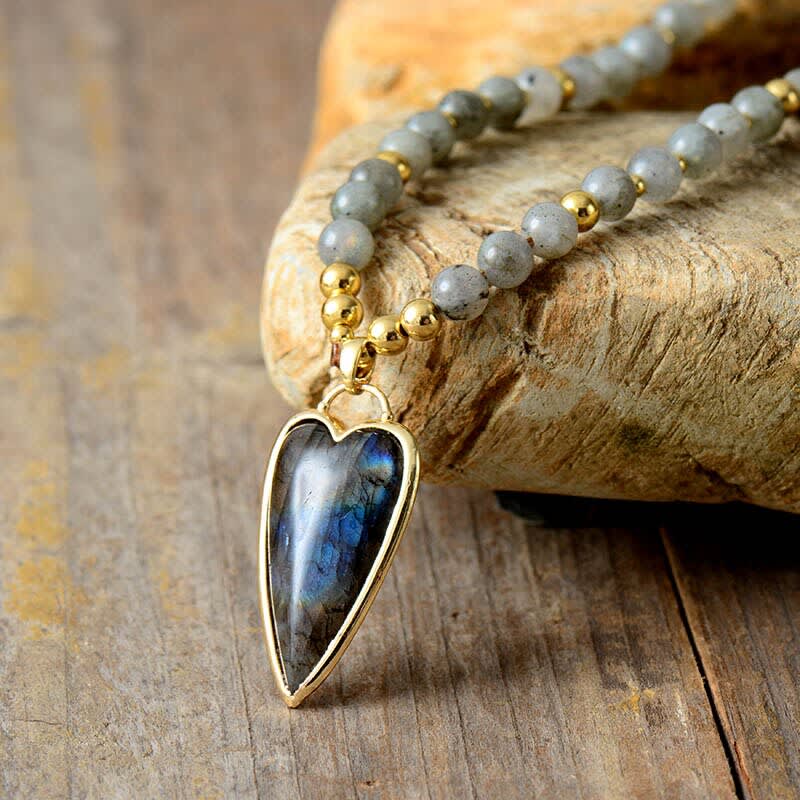Phoenix Heart Labradorite Necklace