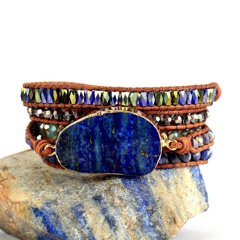 Lapis Lazuli Stone Bohemian Wrap Bracelet