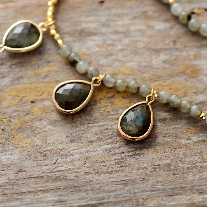 Aurora Teardrops Labradorite Necklace