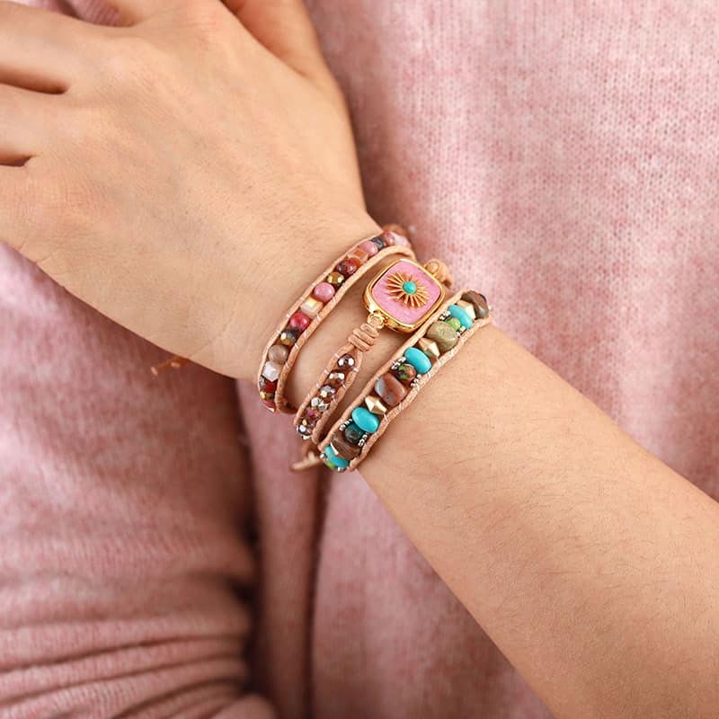 Rhodonite Wrap Bracelet
