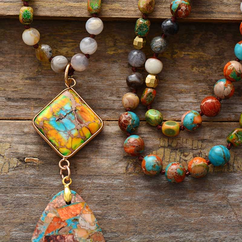 Heart of the Forest Stone Pendant Necklace