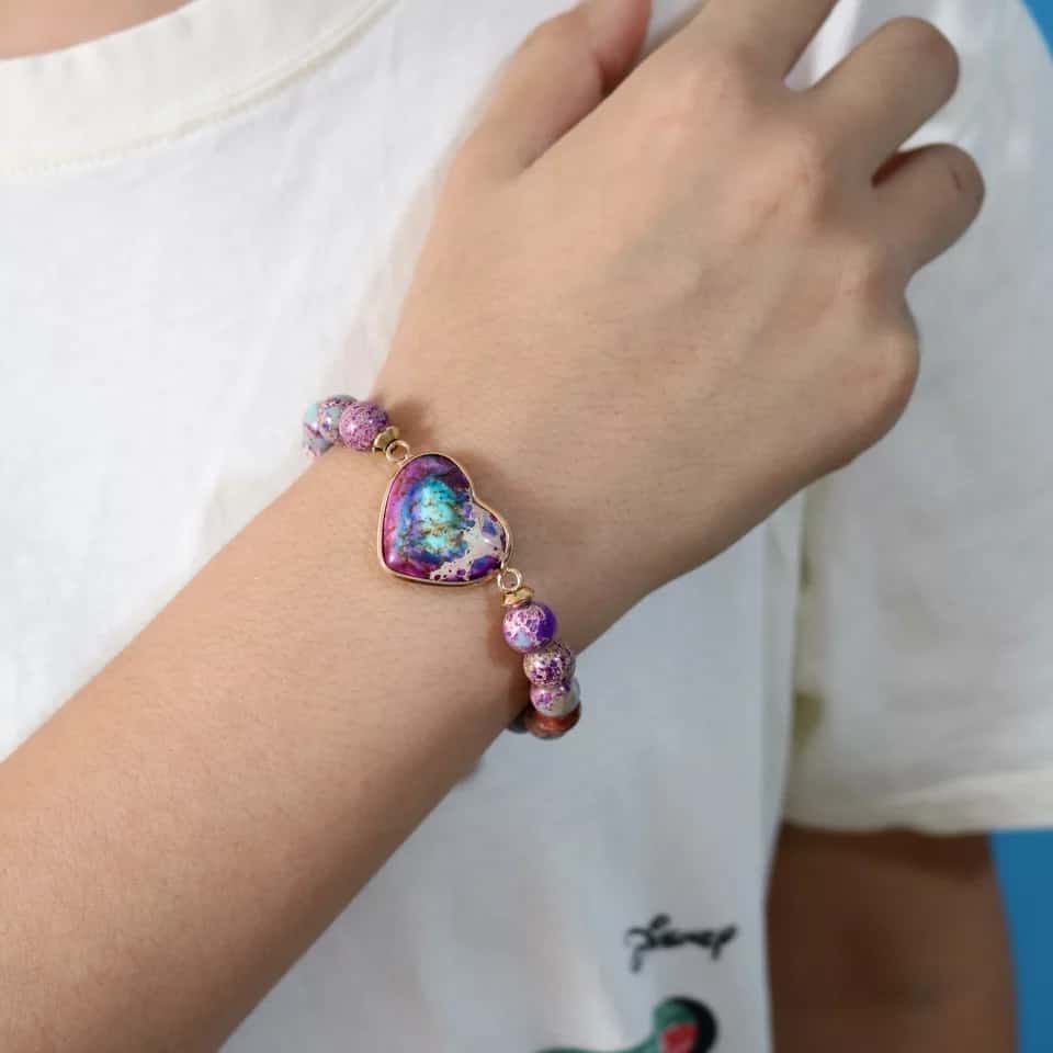 Purple Haze Jasper Beaded Bracelet
