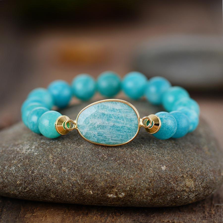 Amazonite Charm Stretchy Bracelet
