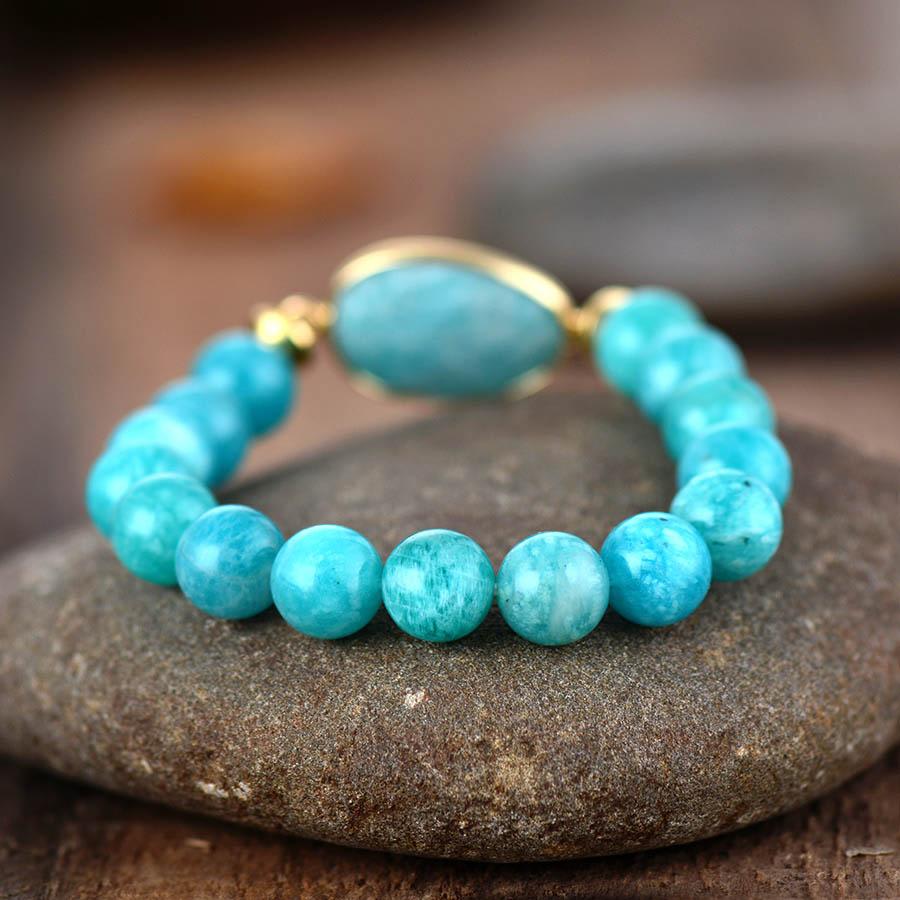 Amazonite Charm Stretchy Bracelet