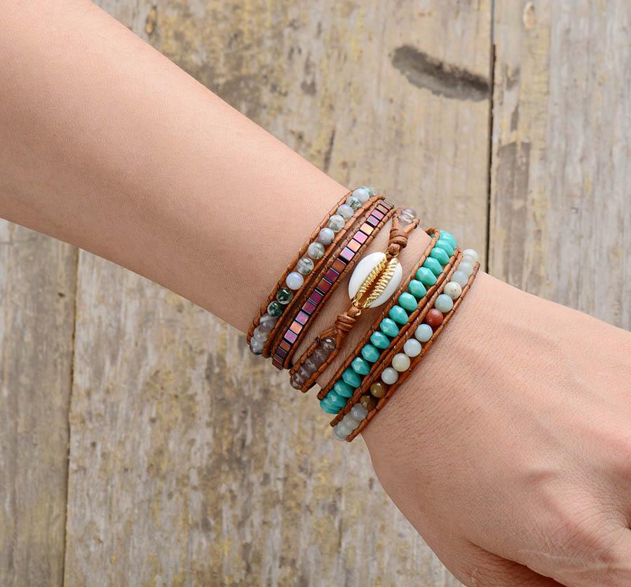 Oceana Cowrie Shell Wrap Bracelet