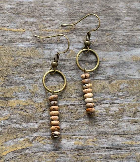Vintage Jasper Beaded Earrings