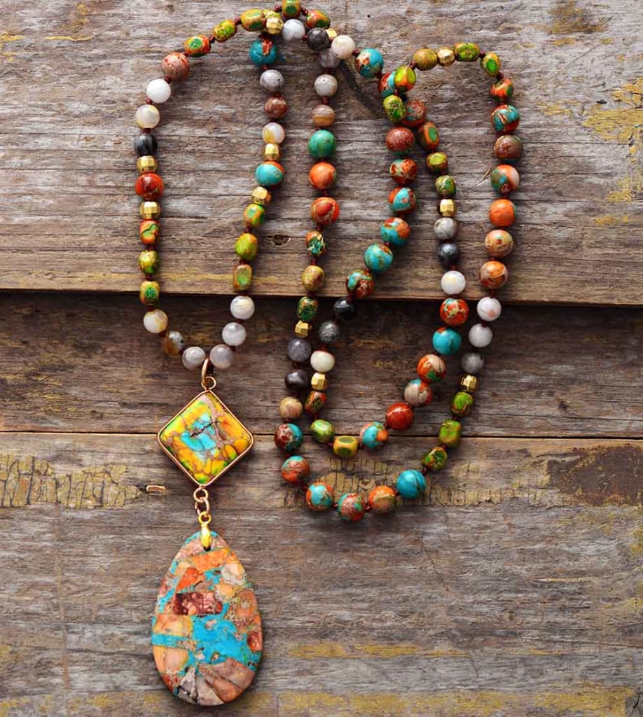 Heart of the Forest Stone Pendant Necklace