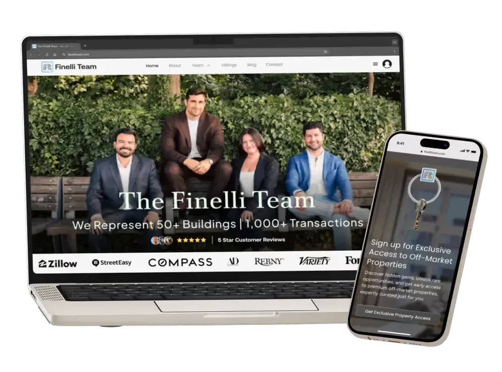 The Finelli Team - Website and mobile mockup - product design preview