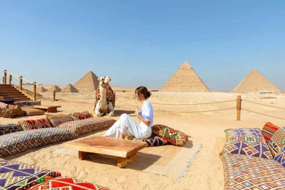 Visit the iconic Giza Pyramids as part of your 8-Day Luxury Egypt Tour along the Nile.