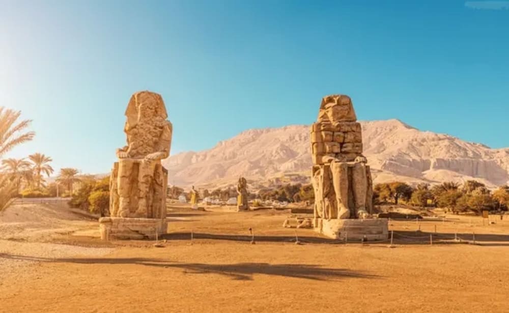  Colossi of Memnon during budget Egypt tour
