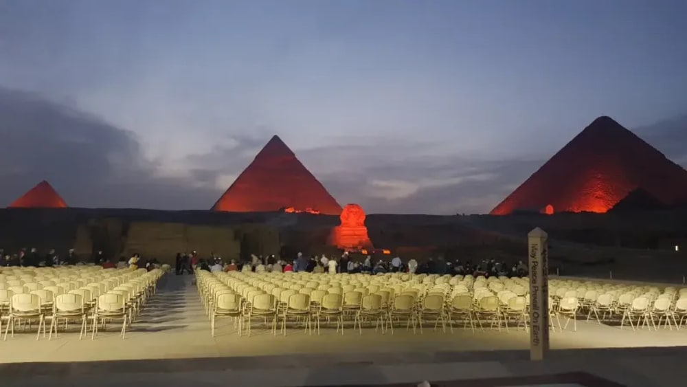 guided sound and light show pyramids experience