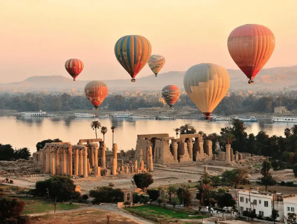 Take a hot air balloon ride on Luxor excursions